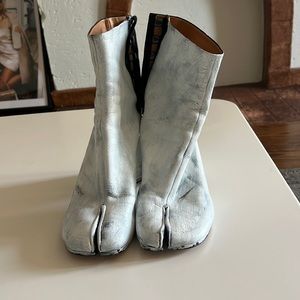 Maison Margiela White Bianchetto Tabi Boots Ankle High heel 2.5 inches size 38